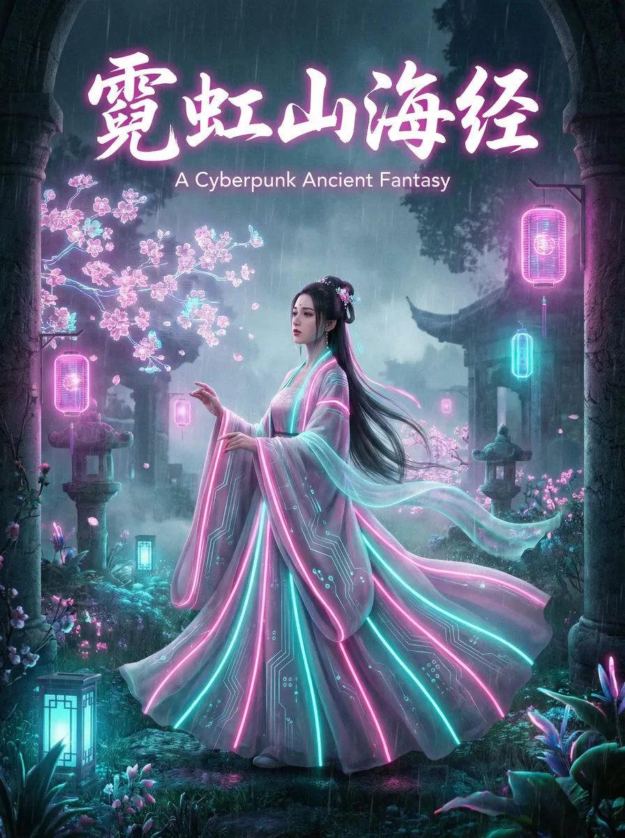 by网站最新域名 古风奇缘短剧 - 霓虹山海经海报